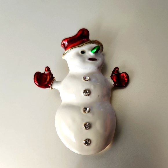 Snowman Necklace Brooch Combo - Picture 1 of 4